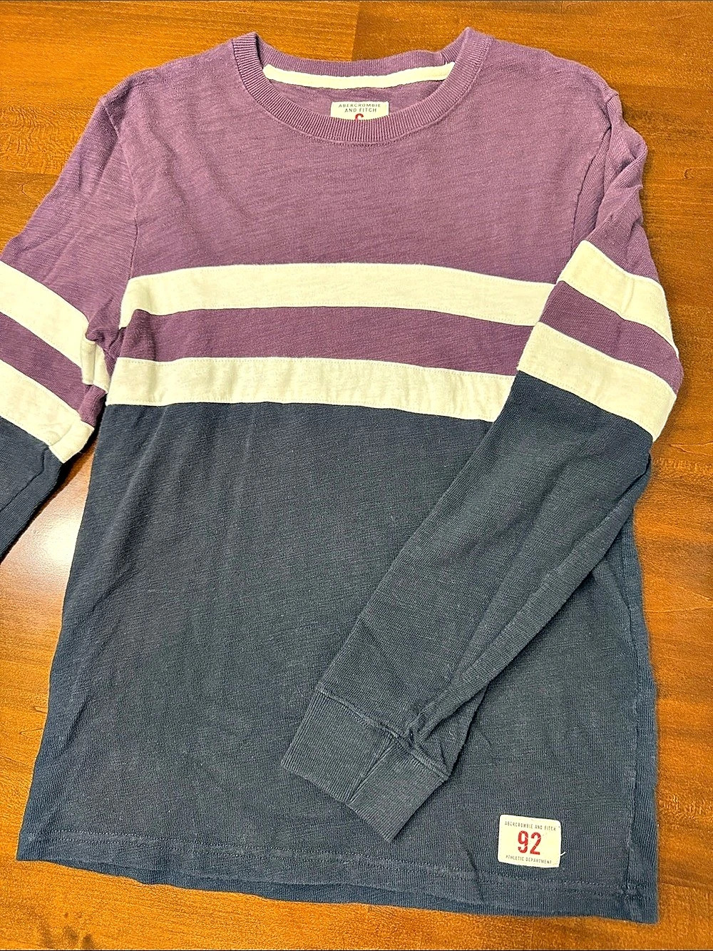 Abercrombie & Fitch Long Sleeve Color Block Tee Size Small